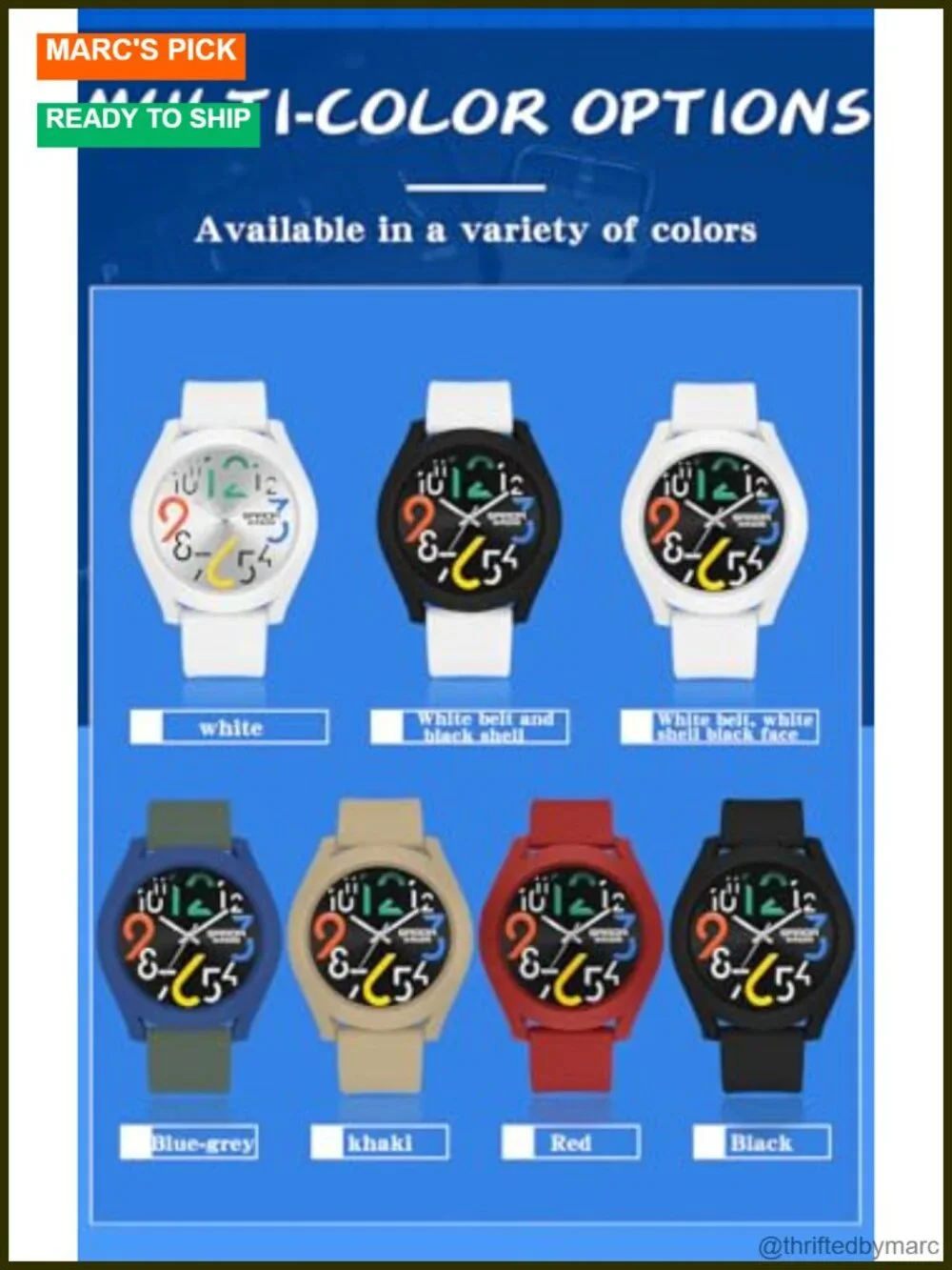 Men's Analog Quartz Watch 5ATM Waterproof Sports Wristwatch Silicone Strap